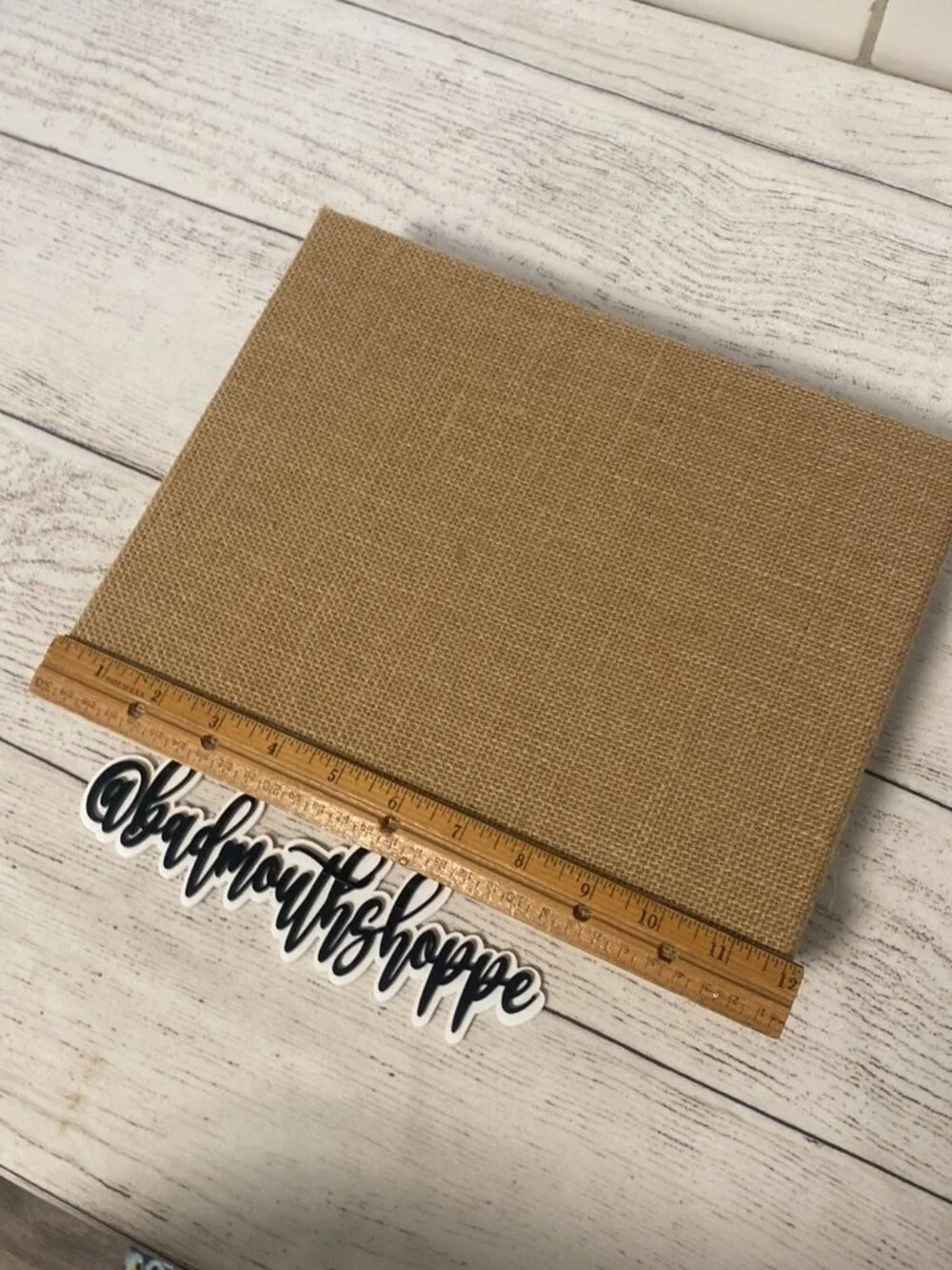 Brown Tan Burlap Vintage Inspired Photo Storage or Display Box